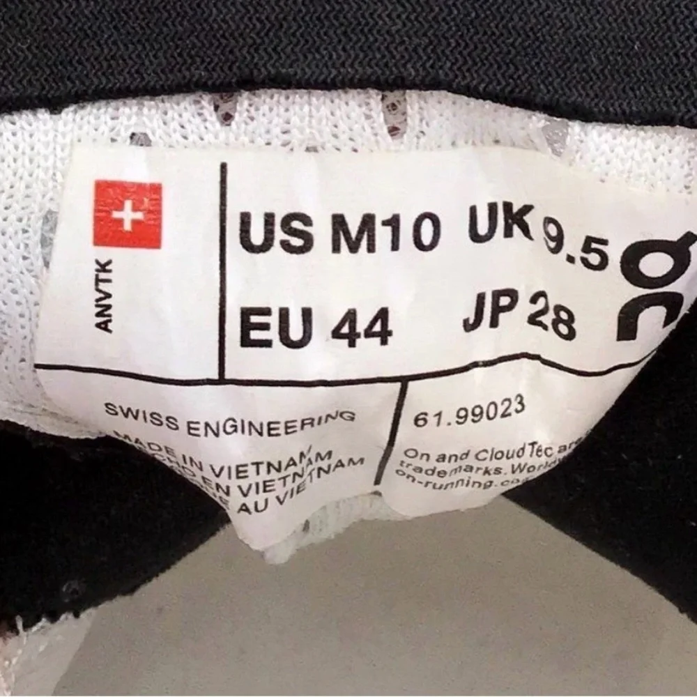 On Running Black and White Athletic Shoes - Picture 2 of 6